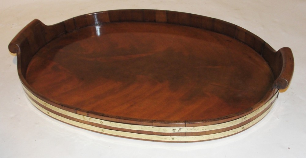 Georgian mahogany oval tray. Circa 1820