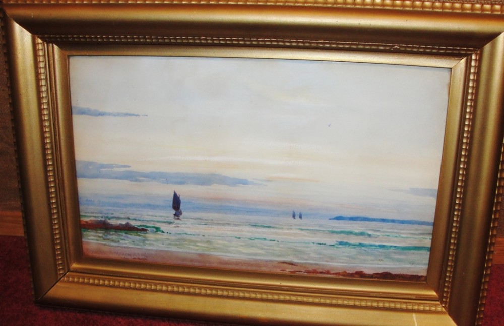 Edwardian Watercolour 'Off Mull' by P. MacGregor Wilson. Circa 1905