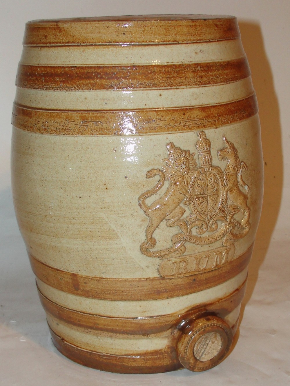 Victorian Doulton stoneware rum barrel. Circa 1860
