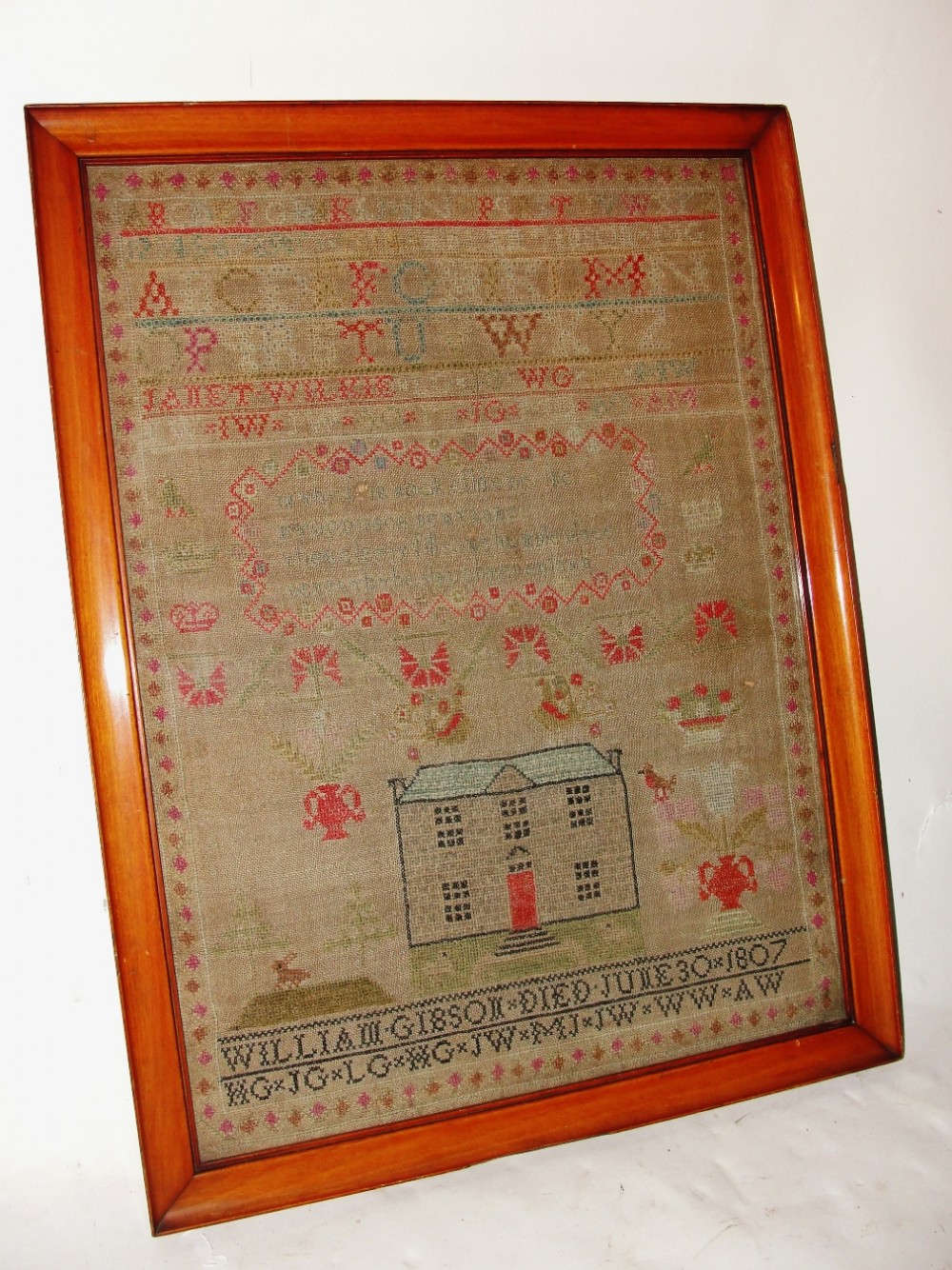 Georgian needlework sampler. dated 1807