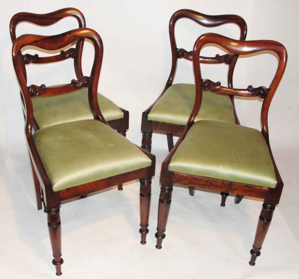 Set 4 William IV rosewood dining chairs Circa 1835