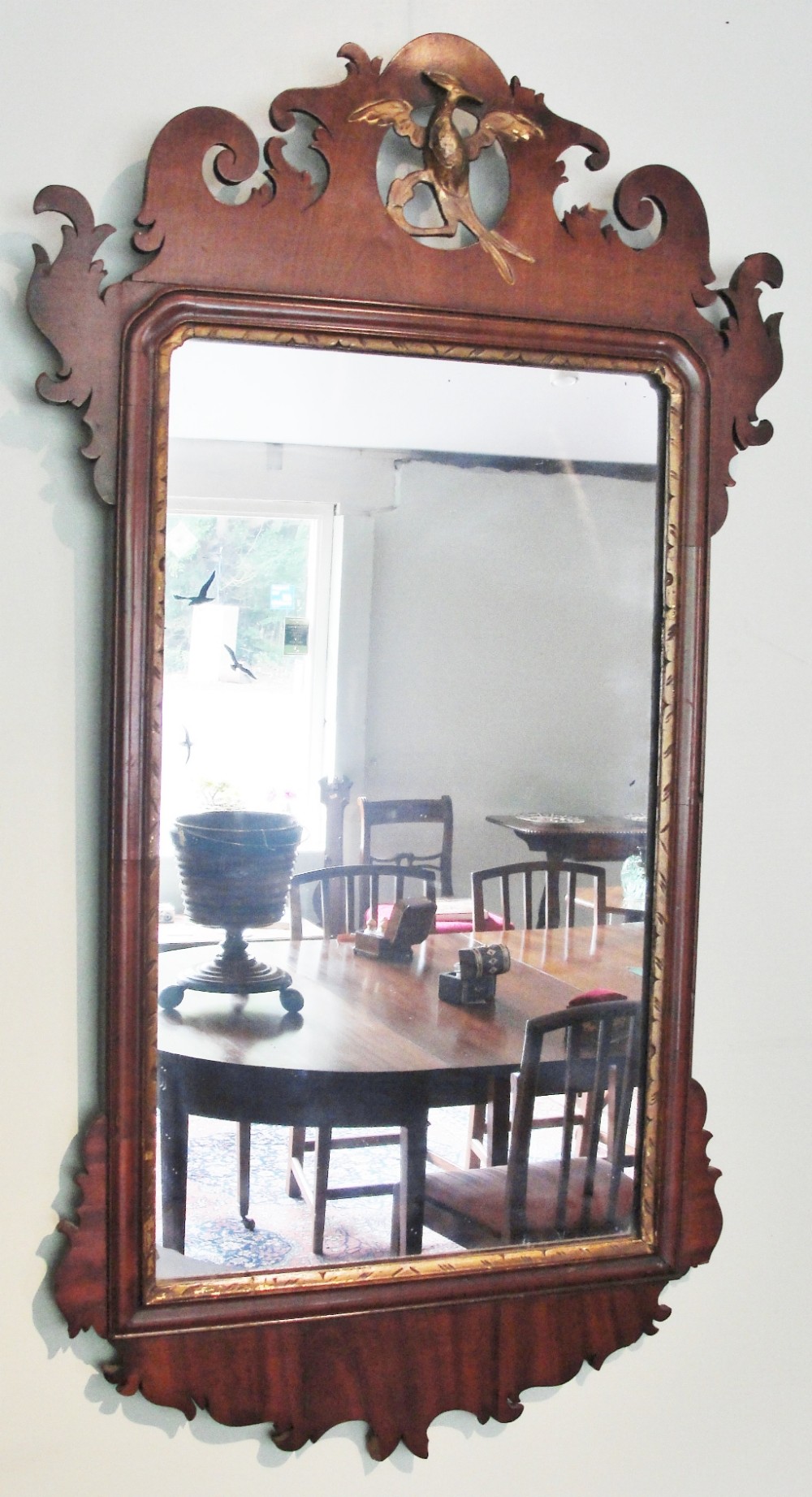 Georgian mahogany fretted Vauxhall mirror. Circa 1775