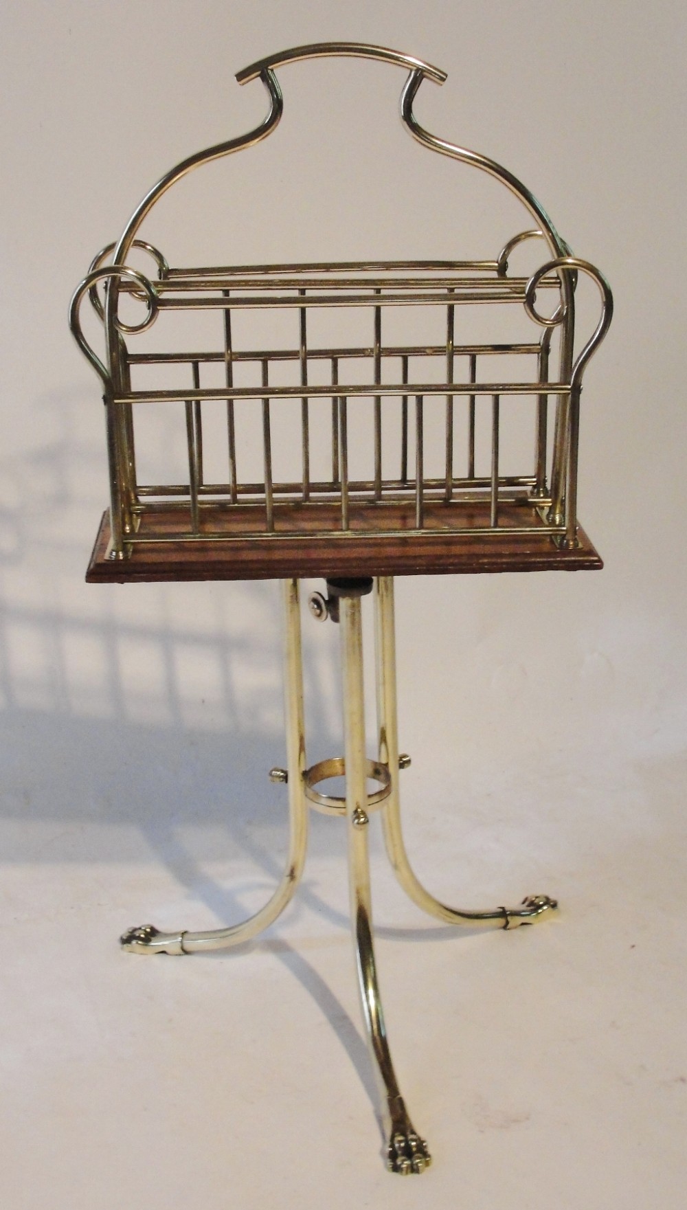 Late Victorian brass magazine stand. Circa 1890