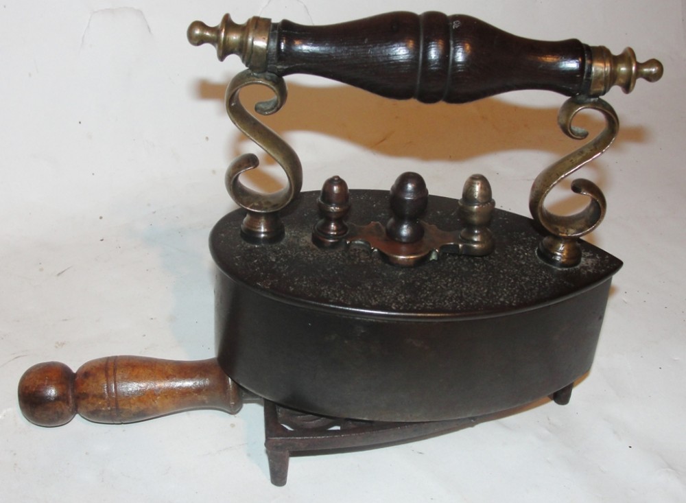 Scottish Victorian flat iron & trivet. Circa 1860