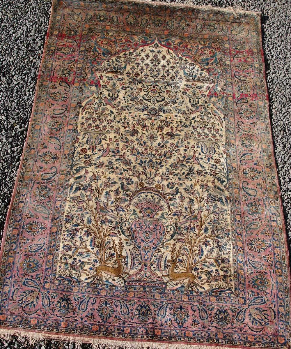 Antique all silk Persian Ispahan rug. Circa 1900