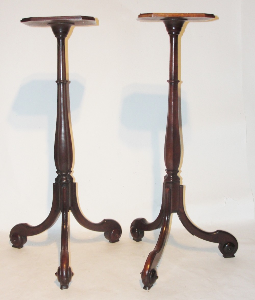 Pair 18th. century Dutch mahogany torchieres. Circa 1760