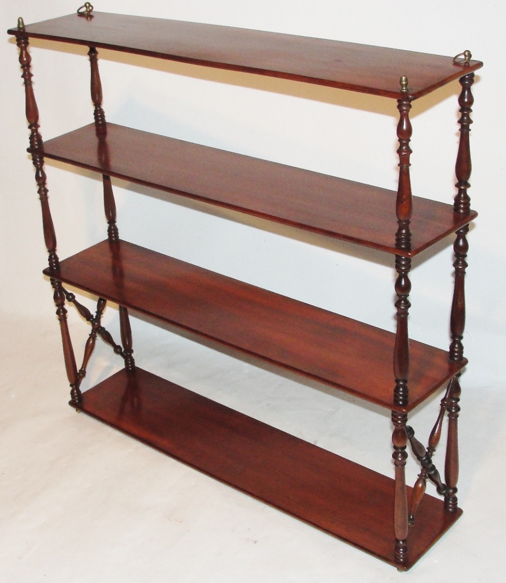 Georgian mahogany hanging shelves. Circa 1830