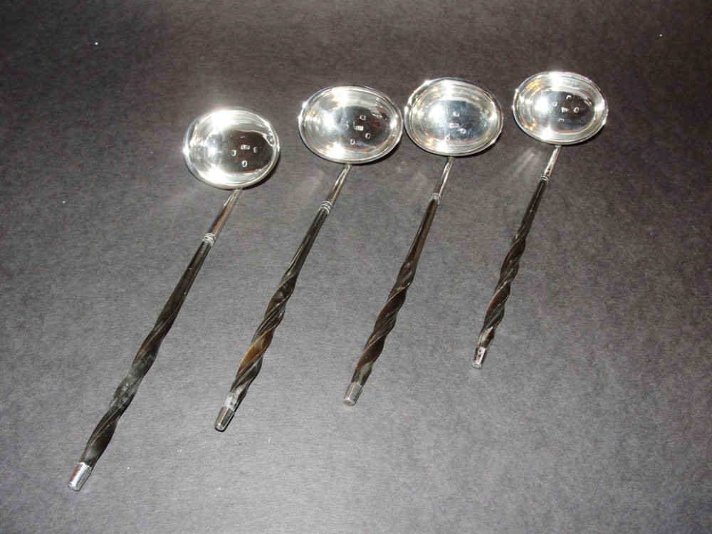 Set 4 Georgian silver toddy ladles. 1801
