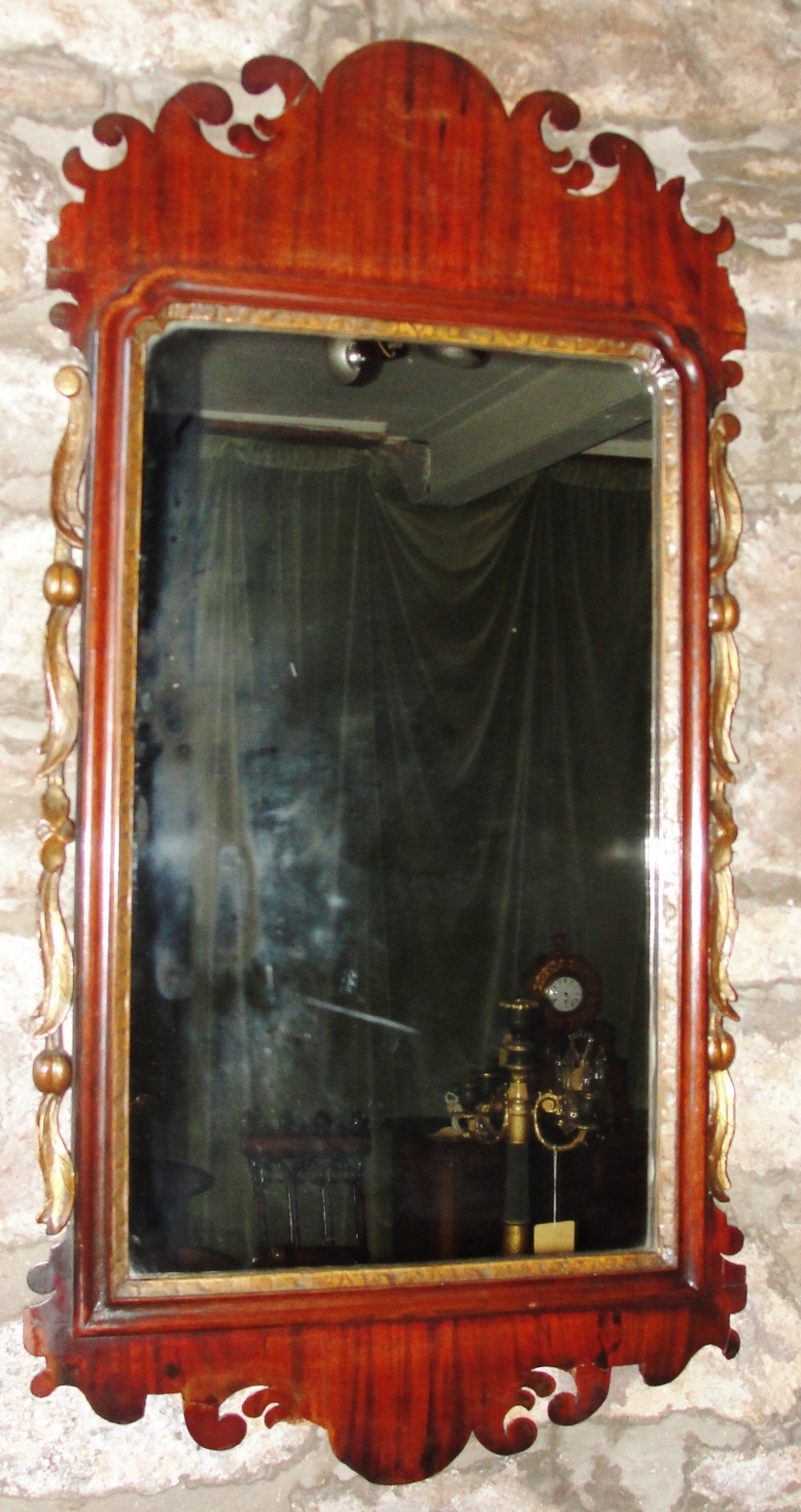 Georgian mahogany framed fret mirror. Circa 1770