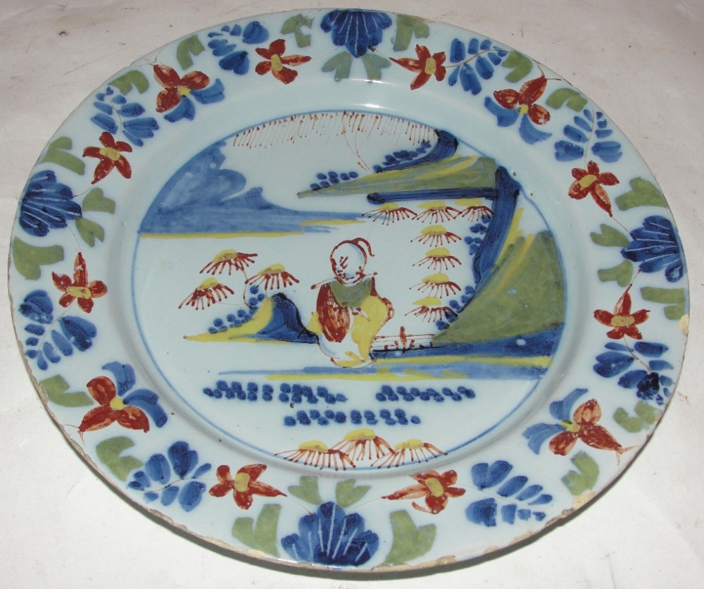 Georgian Lambeth delft plate.Circa 1760