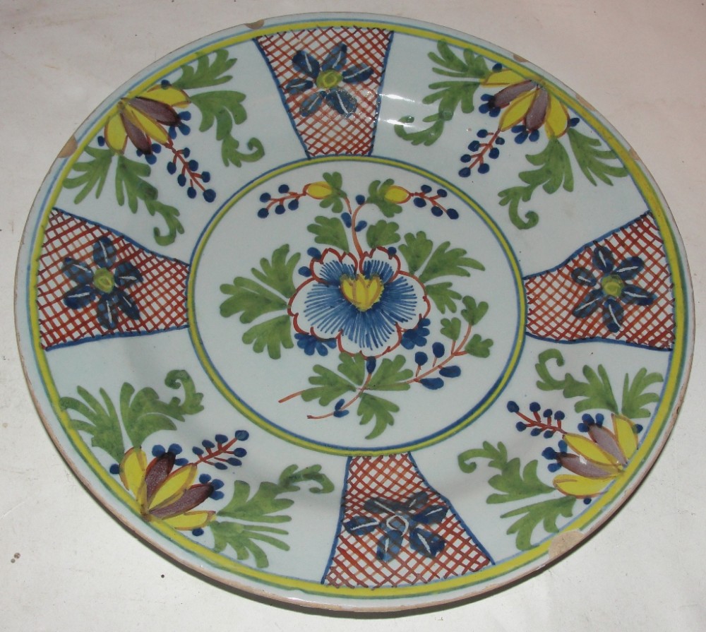 18th. century Lambeth delft plate. Circa 1770