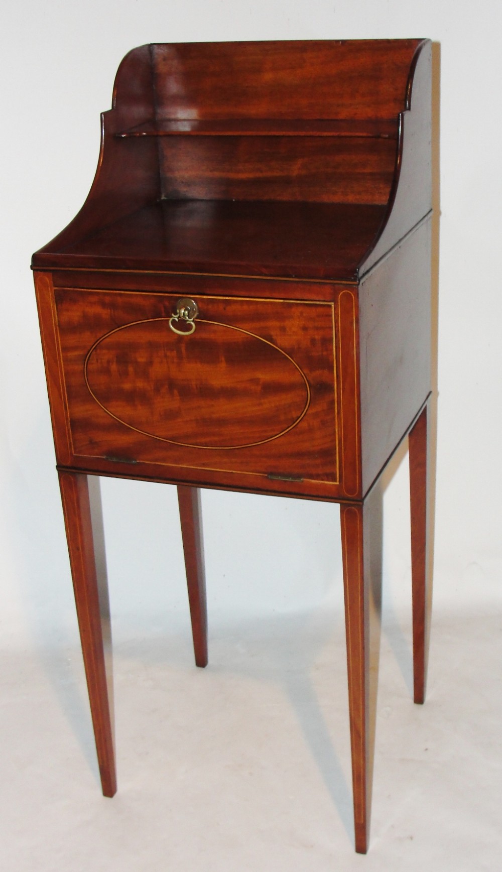 Georgian mahogany bedside cabinet. Circa 1795