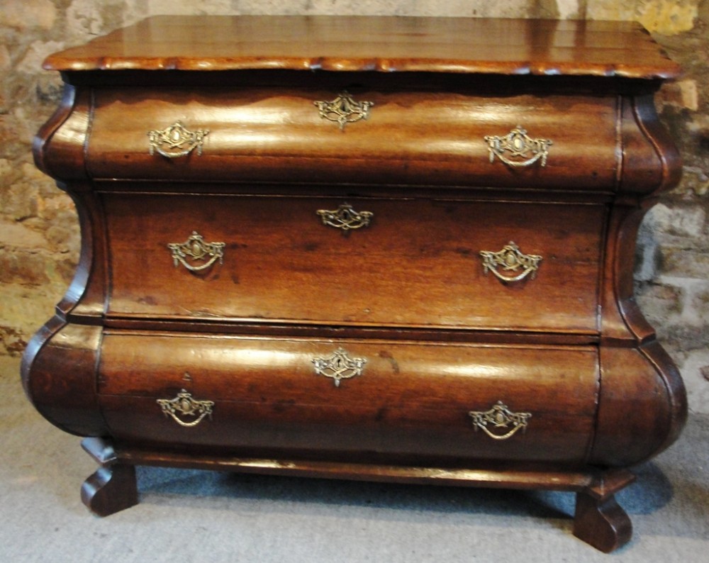 18th. century Dutch oak bombe chest. Circa 1780
