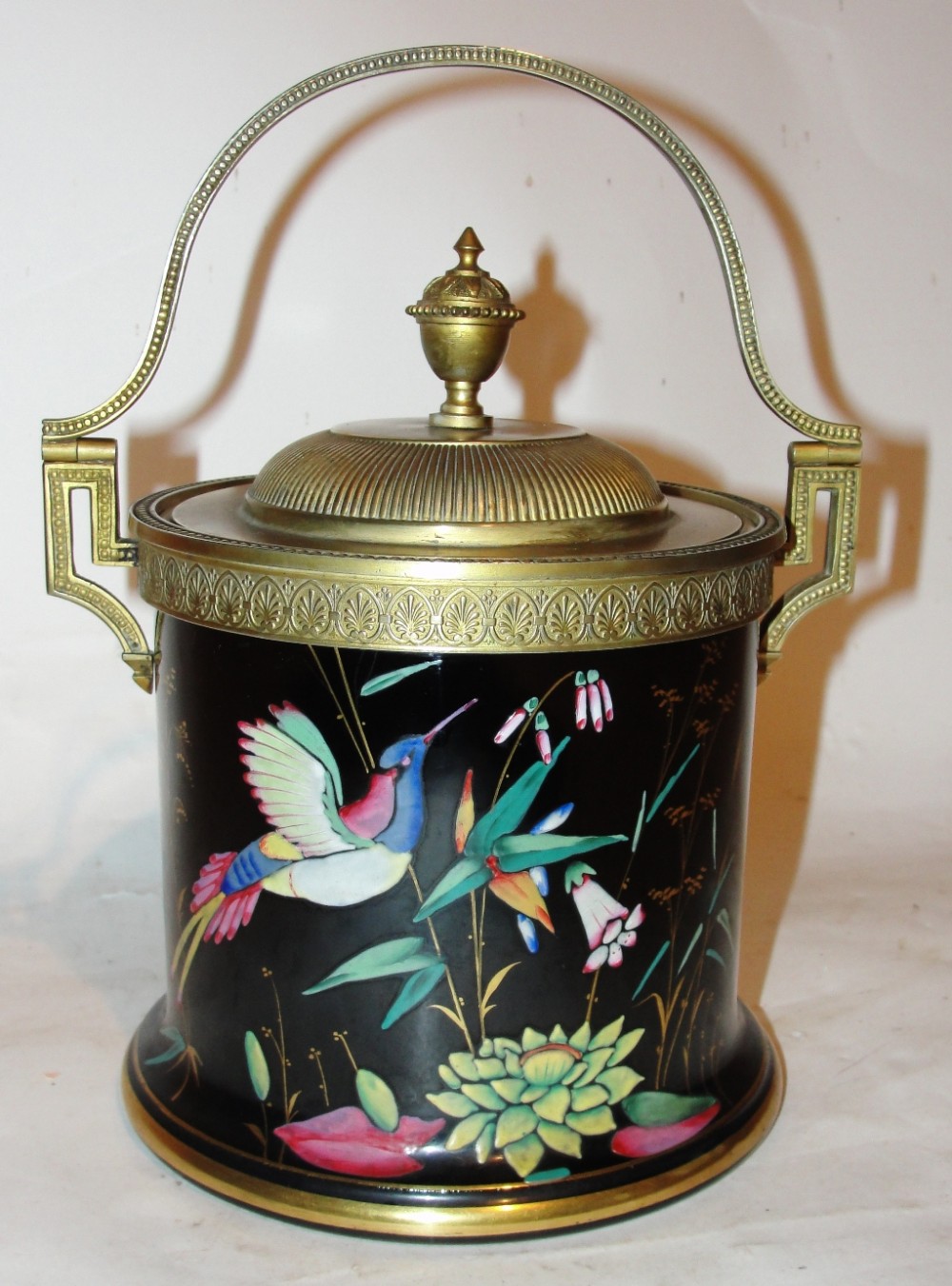 Victorian Scottish pottery biscuit barrel. Circa 1885