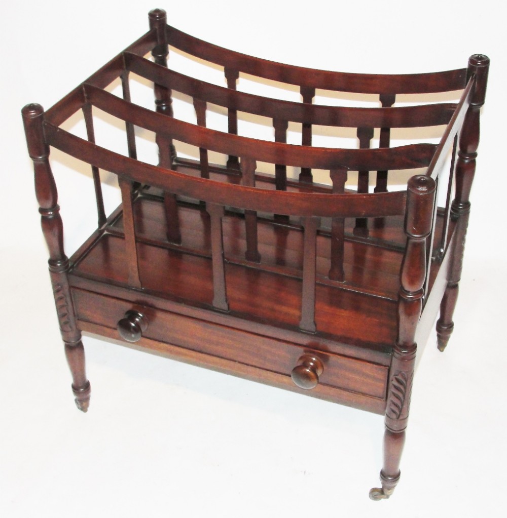 Georgian mahogany canterbury. Circa 1820