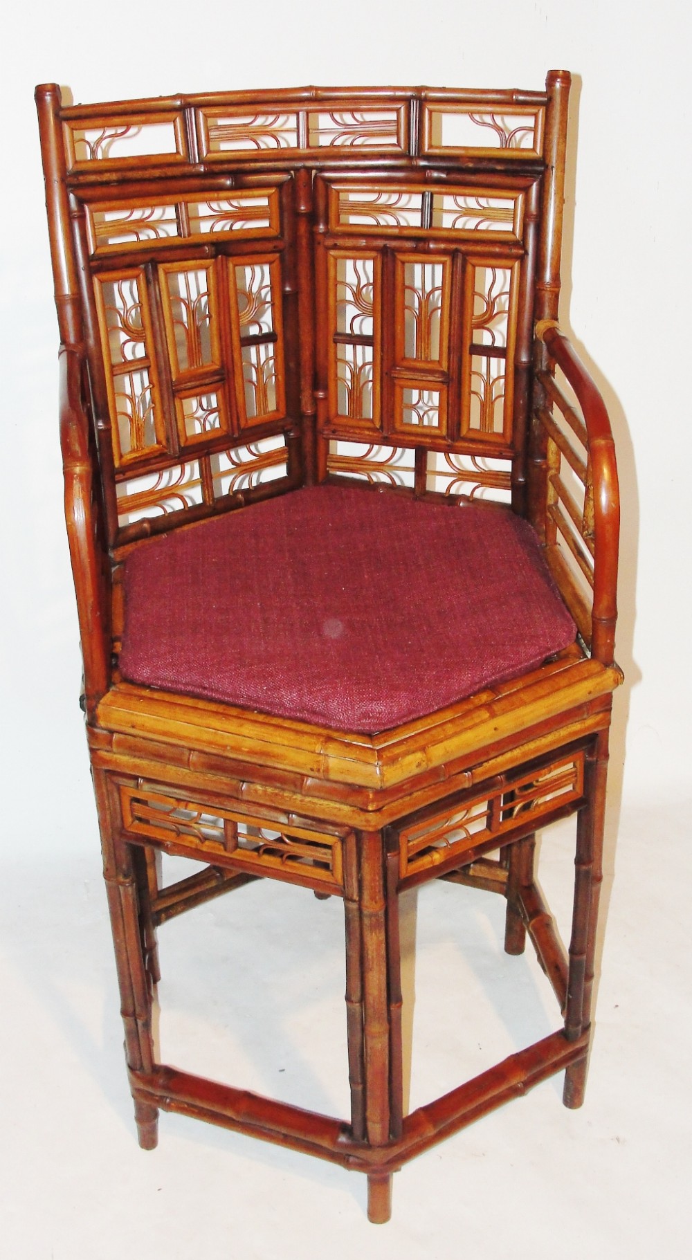 Regency Chinese export bamboo elbow chair. Circa 1815