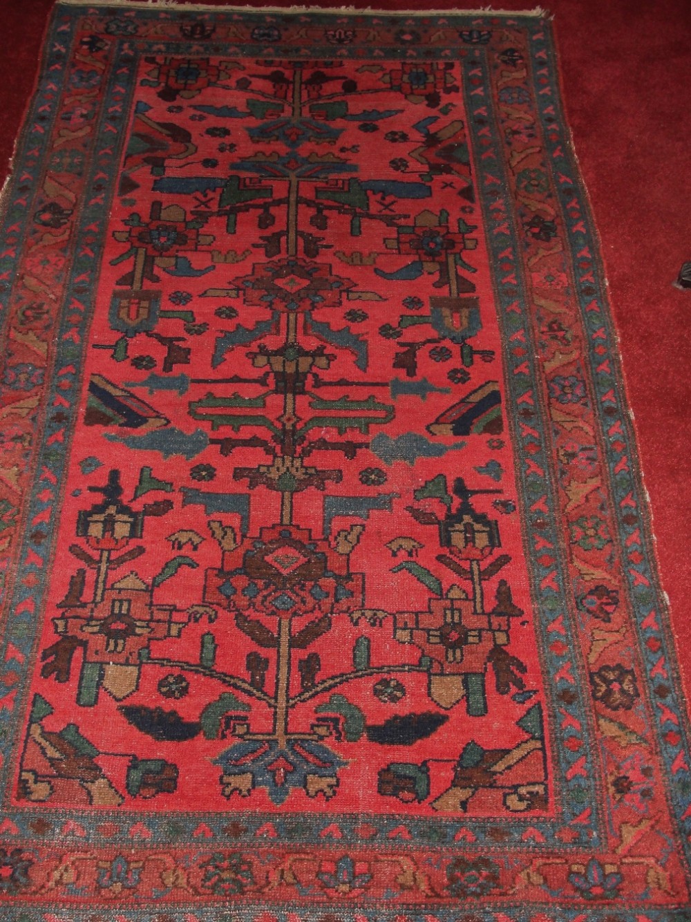 Antique Persian Hamadan rug. Circa 1900