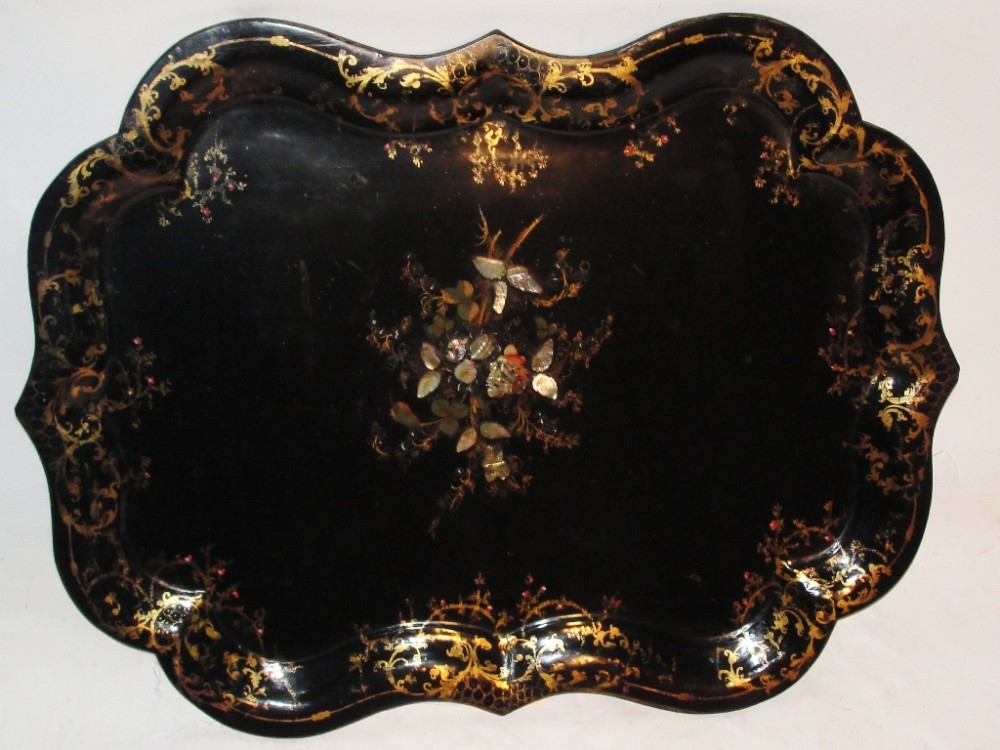 Victorian papier mache tray. Circa 1850