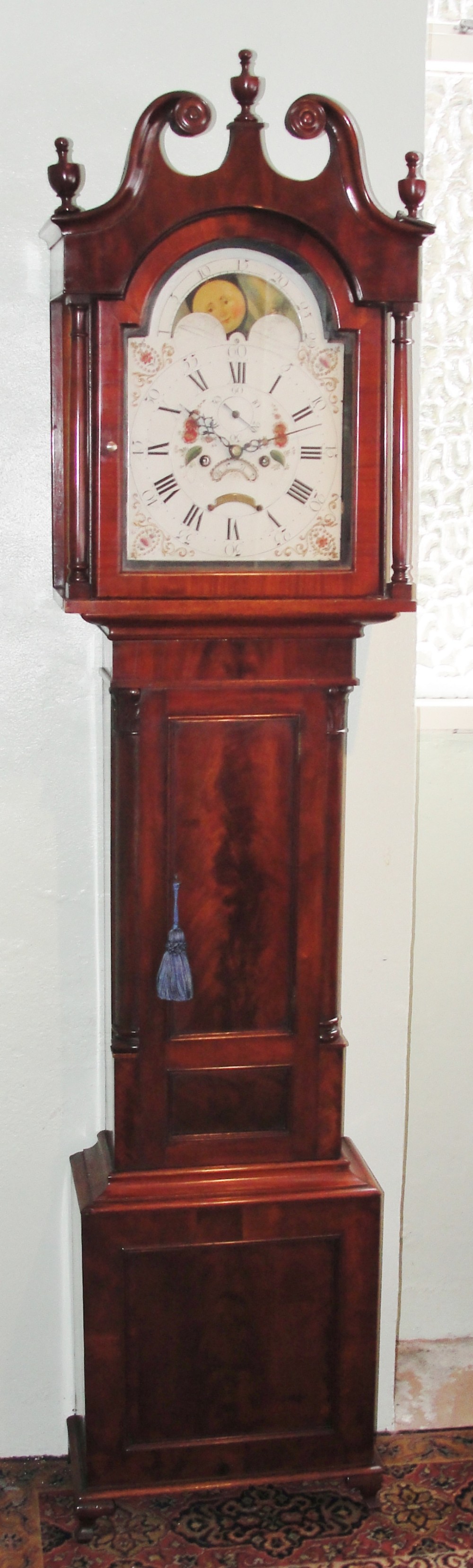 Scottish Georgian mahogany longcase clock. Circa 1810