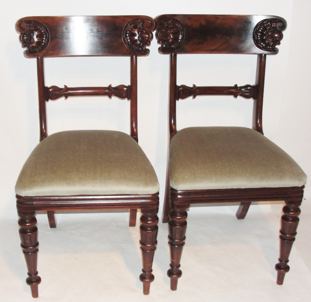 Pair Scottish William IV mahogany chairs. Circa 1835