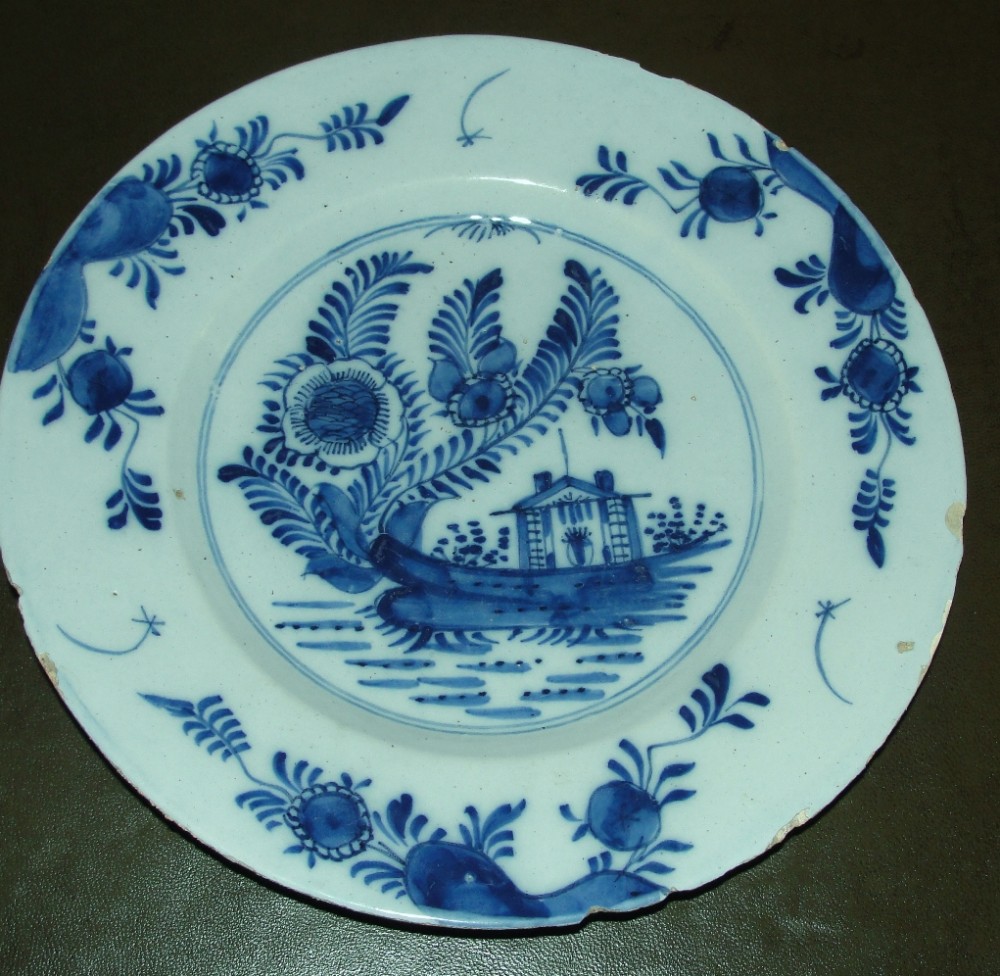 18th. century Bristol delft plate. Circa 1770