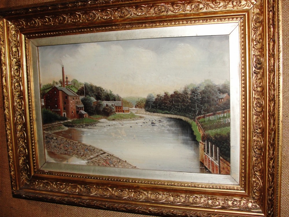 Victorian oil Blairgowrie by Ewen Geddes. Dated 1899