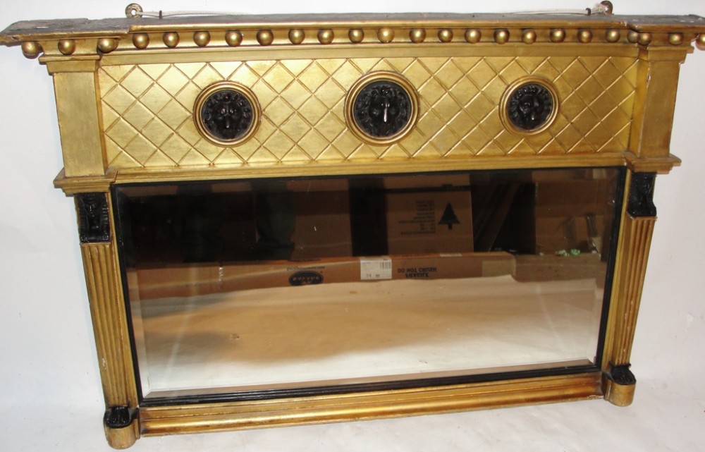 Regency gilt over mantle mirror. Circa 1815