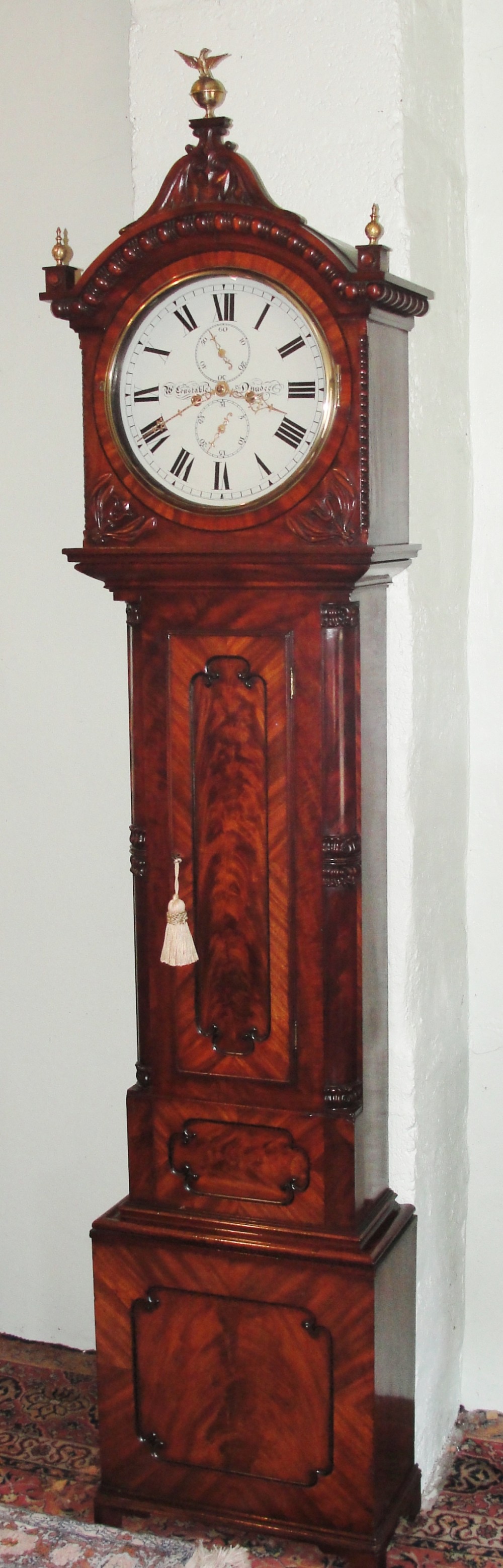 Scottish mahogany grandfather clock. Circa 1840