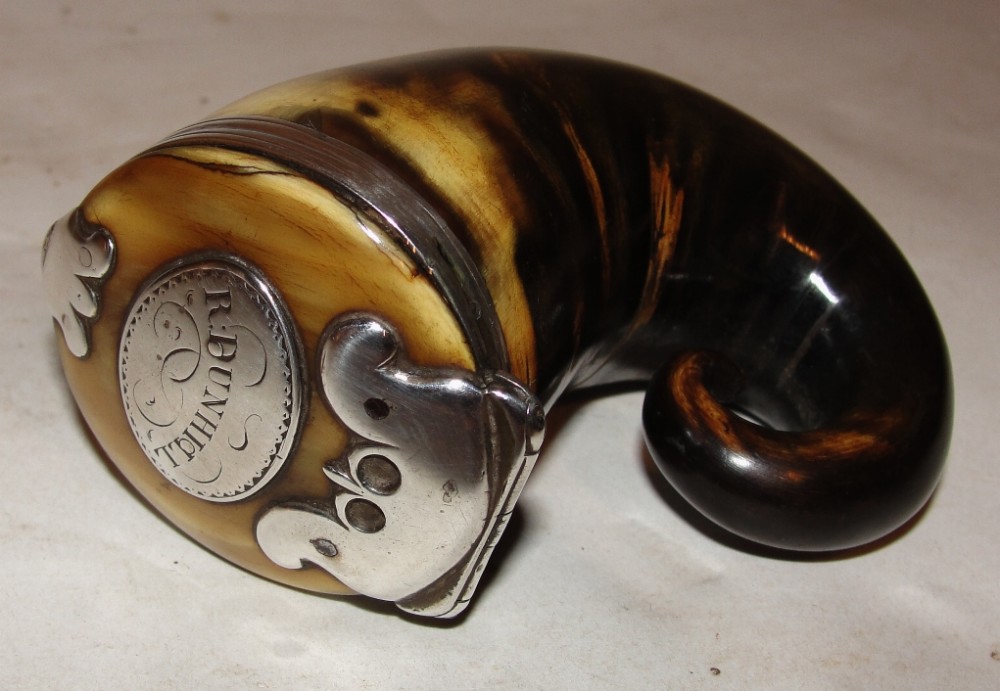 Scottish Georgian silver mount ram's horn snuff mull. Circa 1820