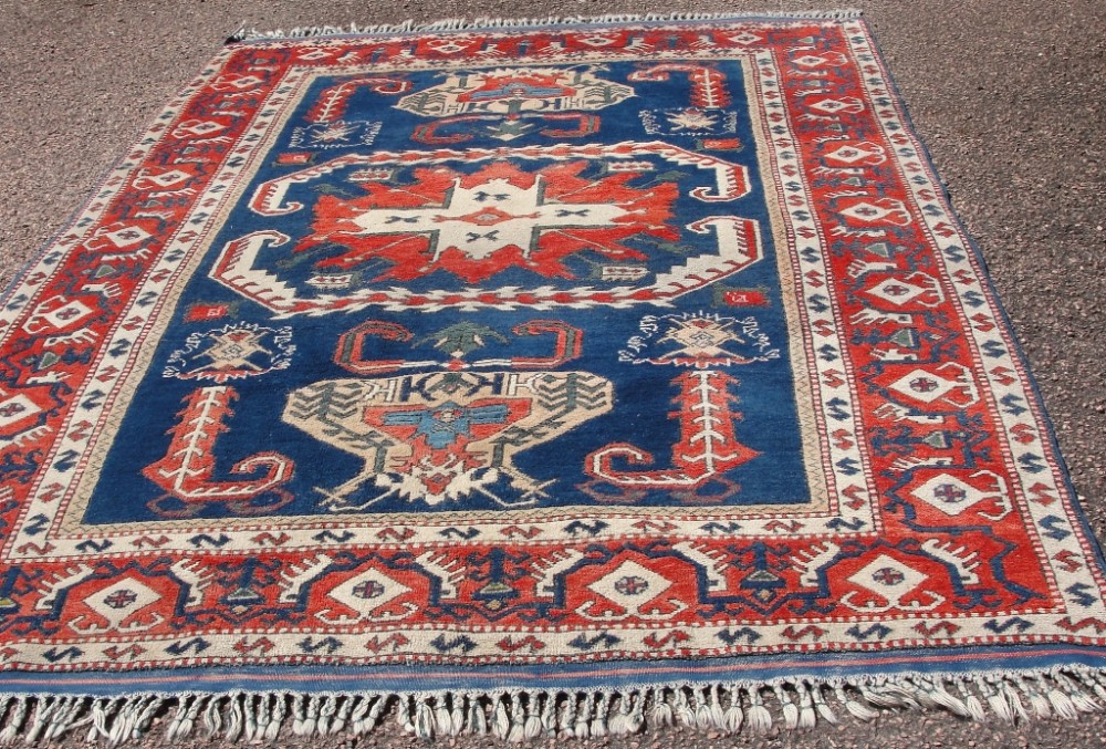 Turkish large rug, Caucasian design. Circa 1925