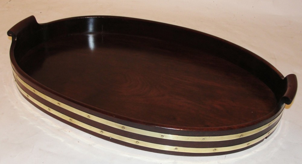 Georgian mahogany oval tray. Circa 1820