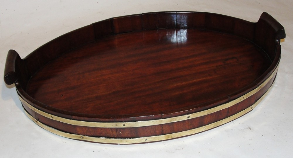 Georgian mahogany oval tray. Circa 1790