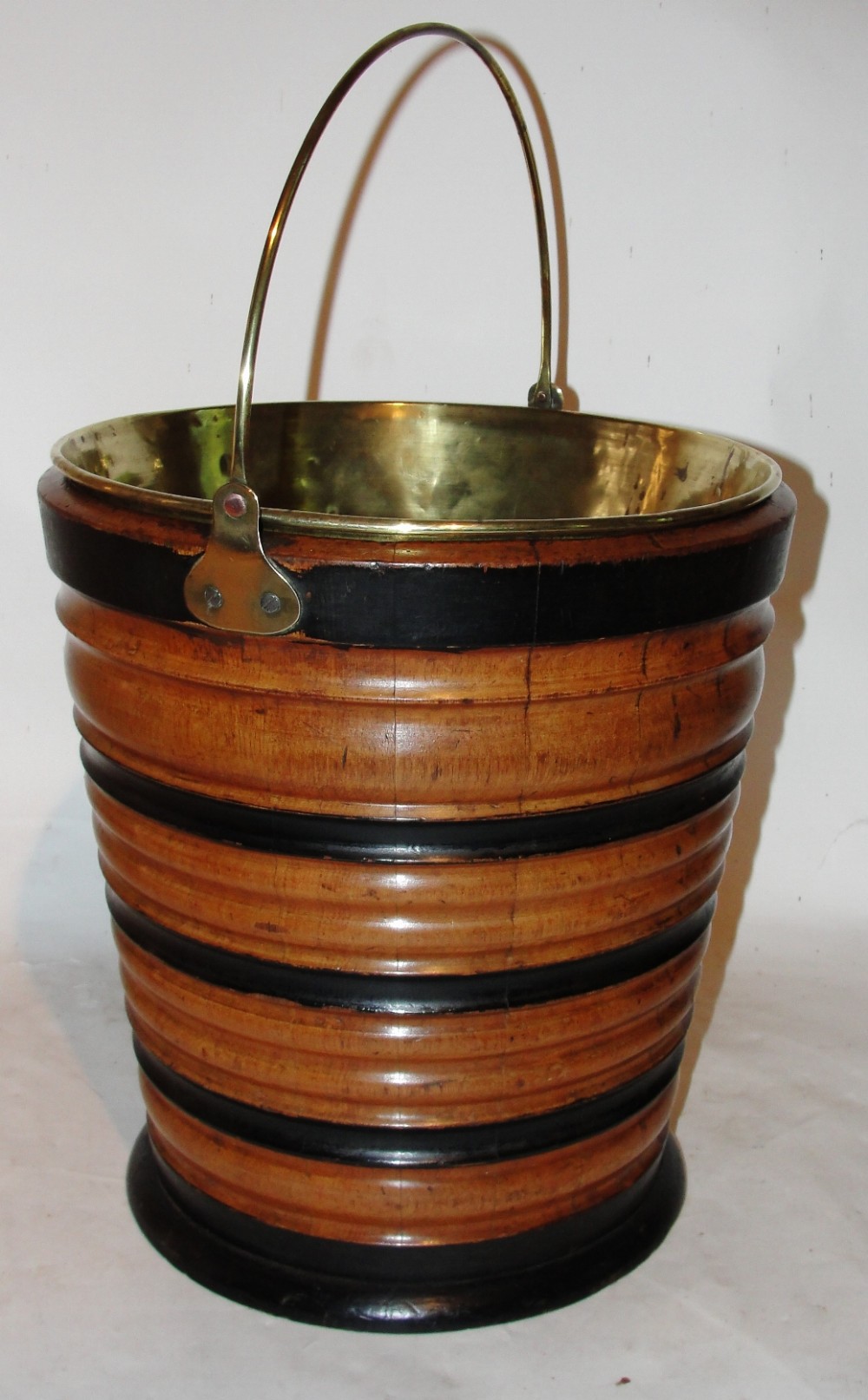 Georgian fruitwood coopered & turned bucket. Circa 1810
