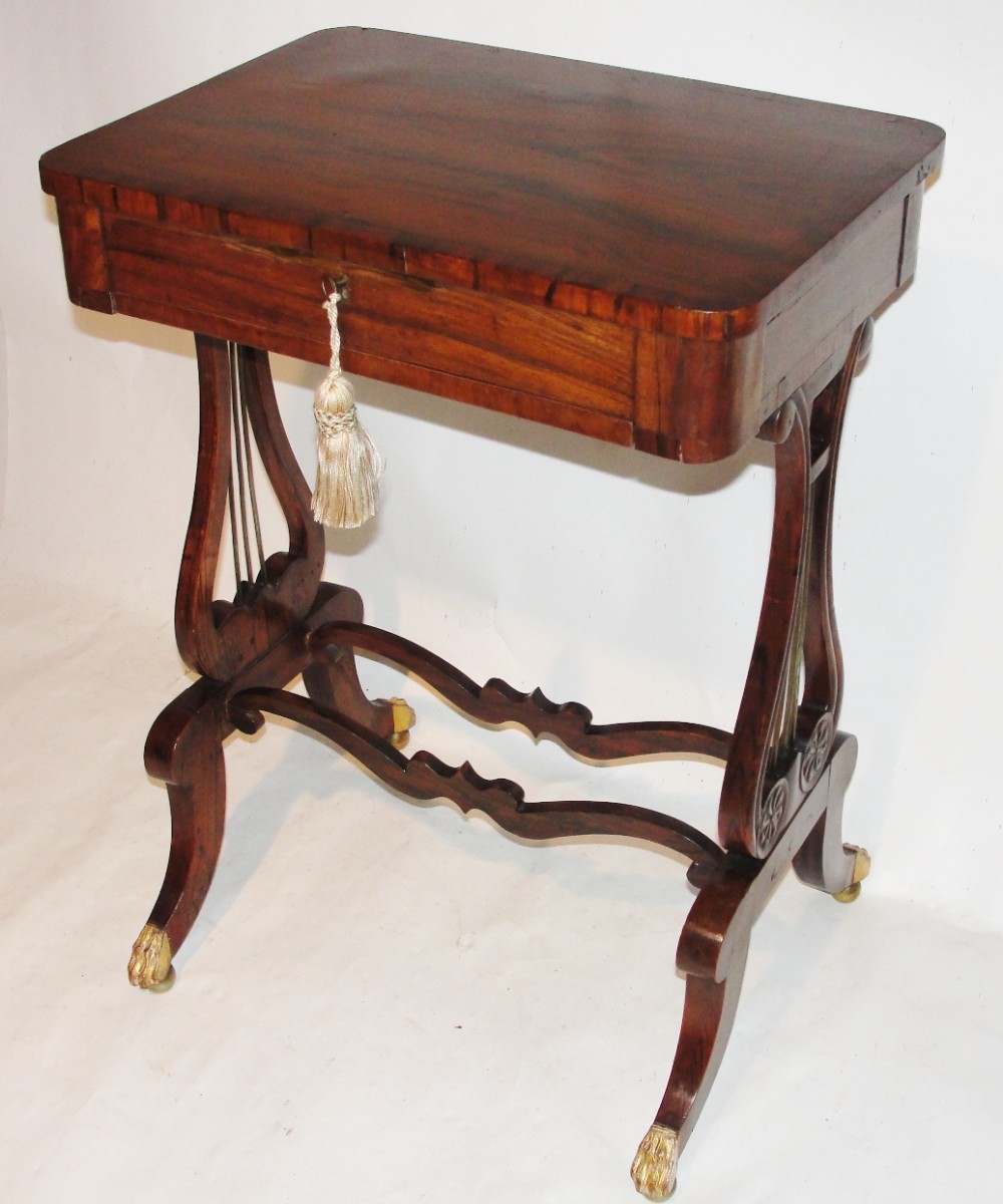 Regency rosewood work table. Circa 1810