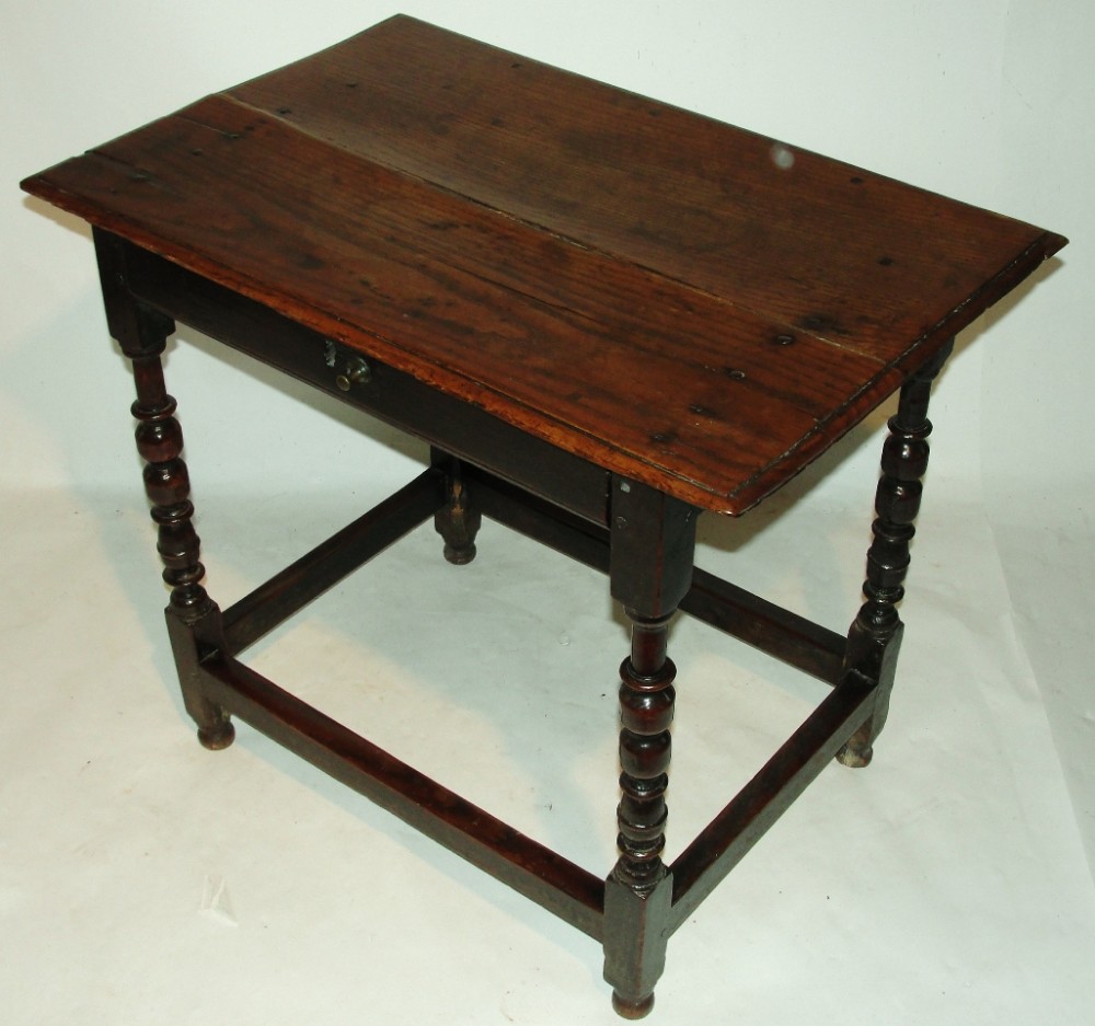 Early oak side table. Circa 1690