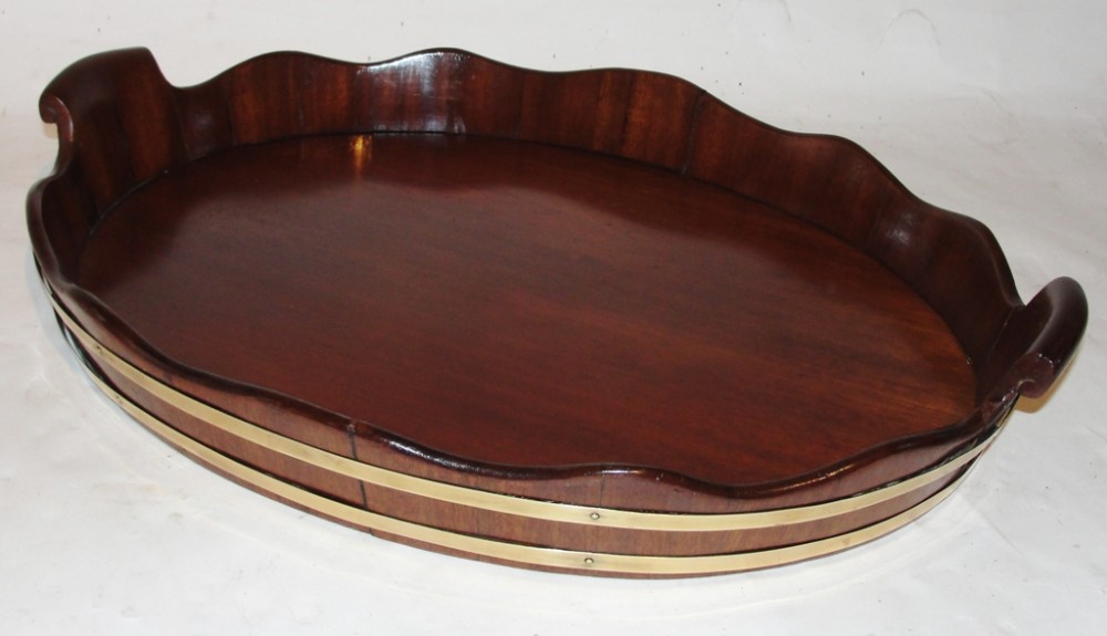 Georgian mahogany oval tray. Circa 1790