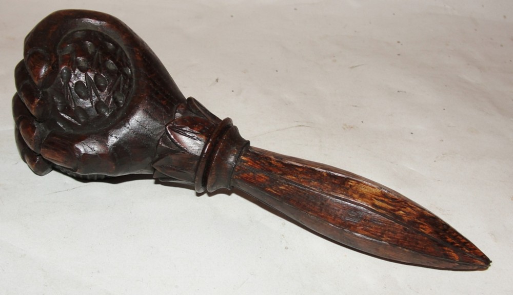 Victorian oak 'fist' nutcrackers. Circa 1860