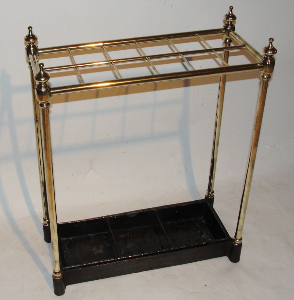 Victorian brass and cast iron stick stand. Circa 1870