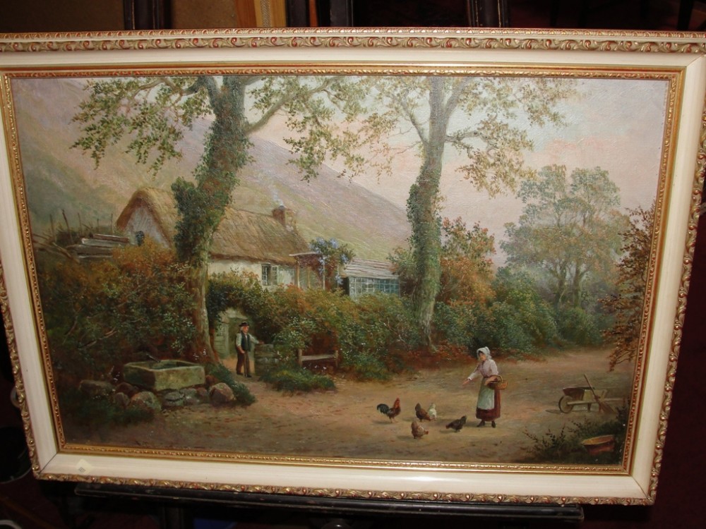 Victorian oil Isle of Mann by A.Dunnington. Circa 1890