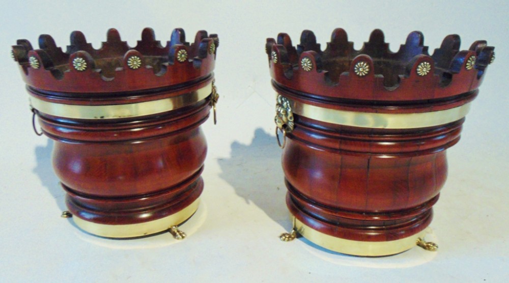 Pair Dutch mahogany planters. Circa 1845