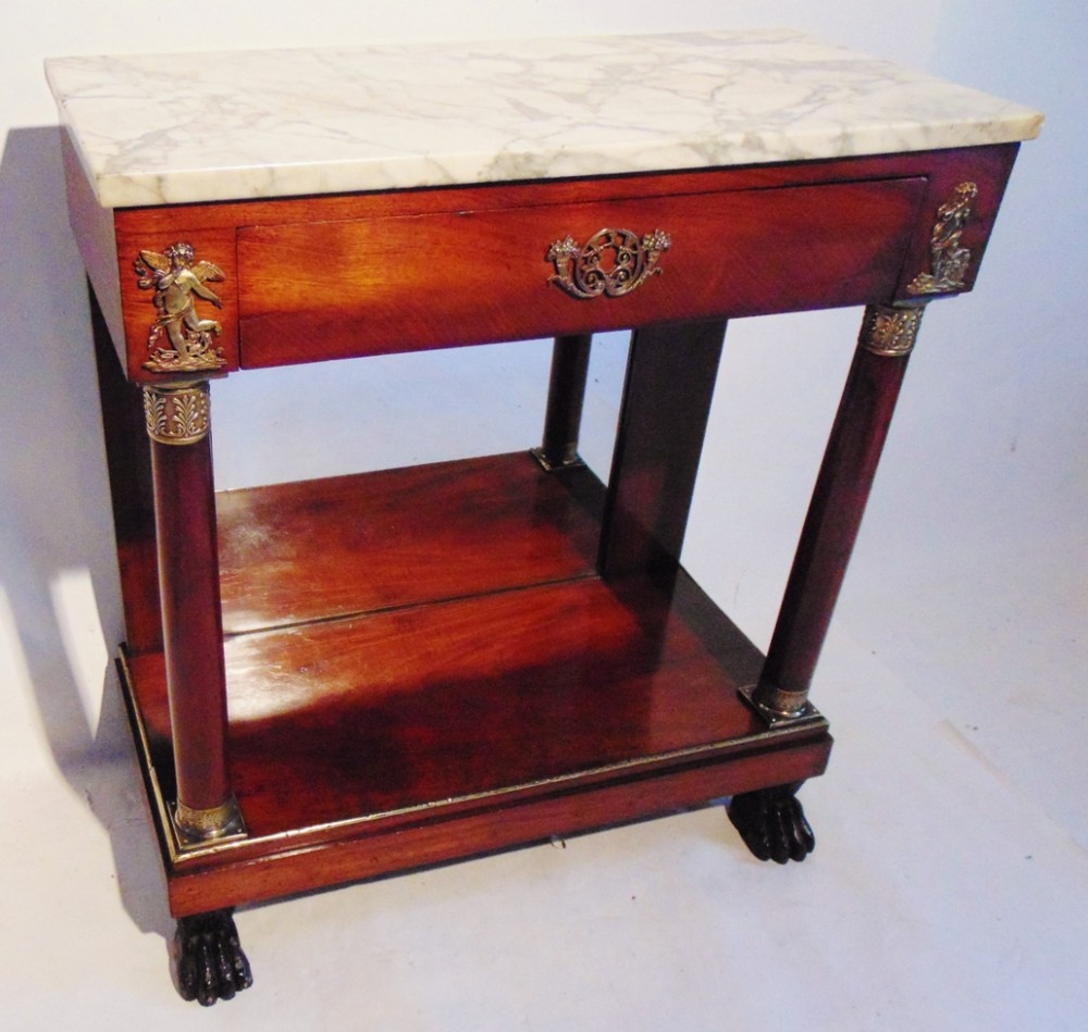 French Empire mahogany console table. Circa 1815