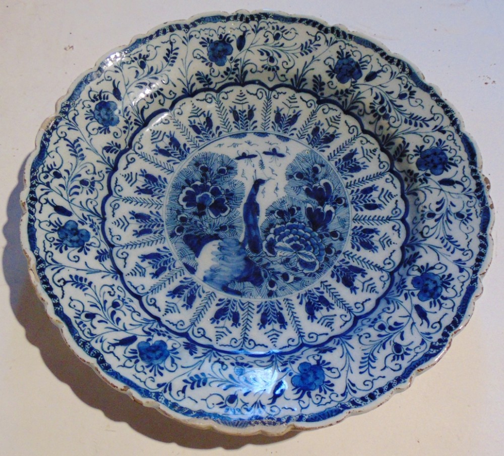 Mid 18th. century dutch delft charger. Circa 1760