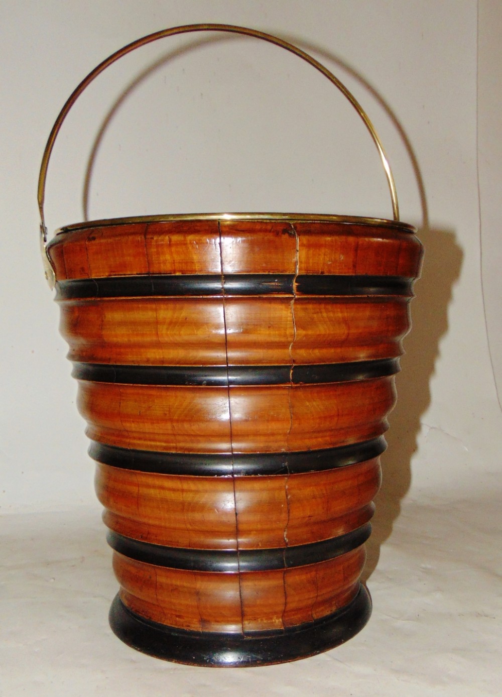 Dutch Georgian turned and coopered bucket. Circa 1820
