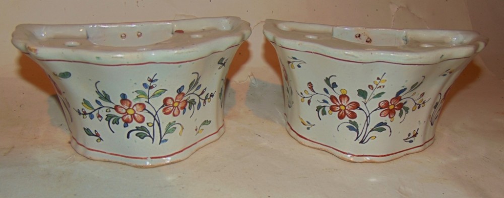 Pair french faience bough pots Circa 1820