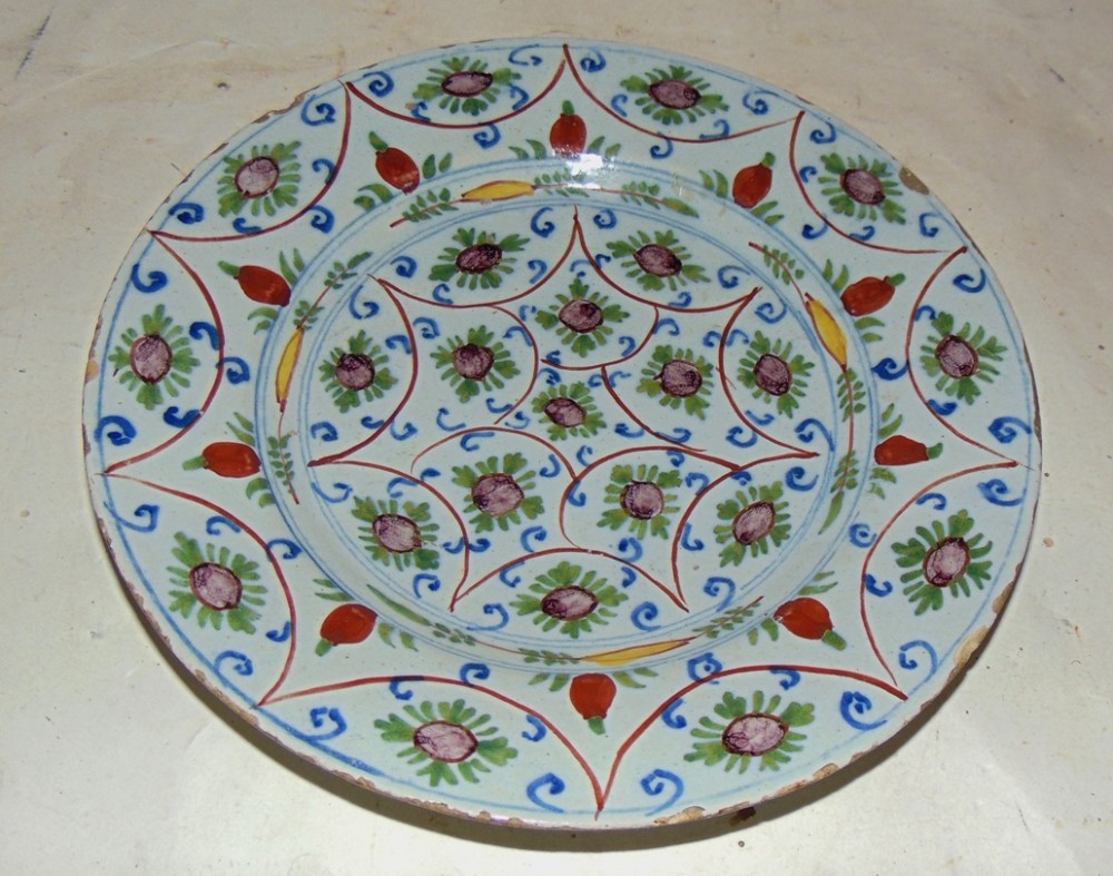 18th. century Bristol delft plate. Circa 1770