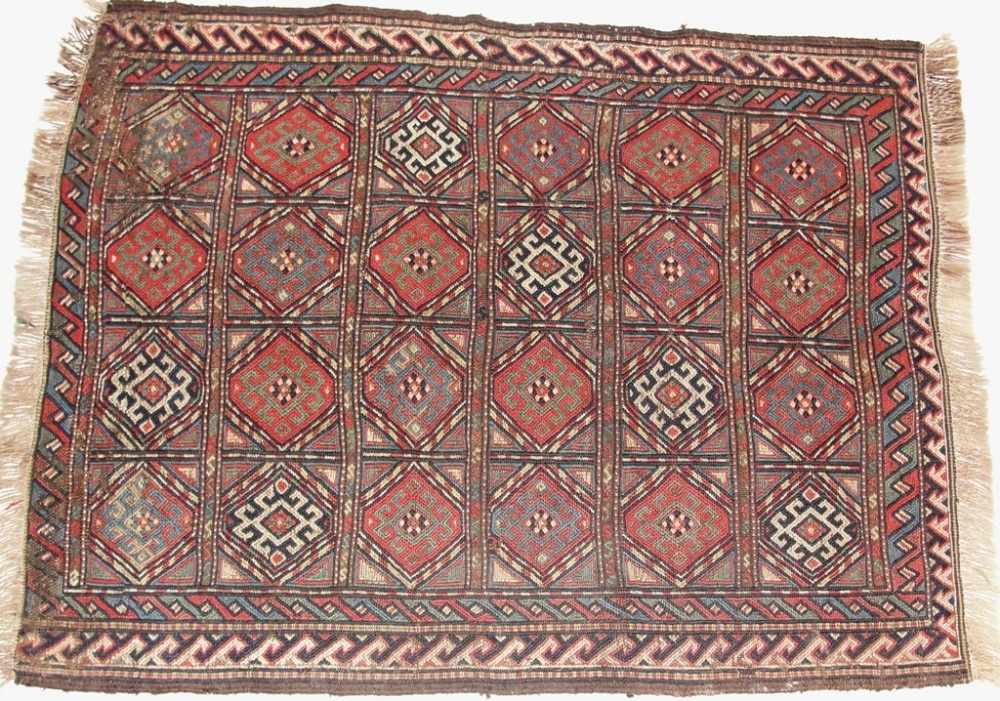 Rare Soumac marriage rug. Circa 1890
