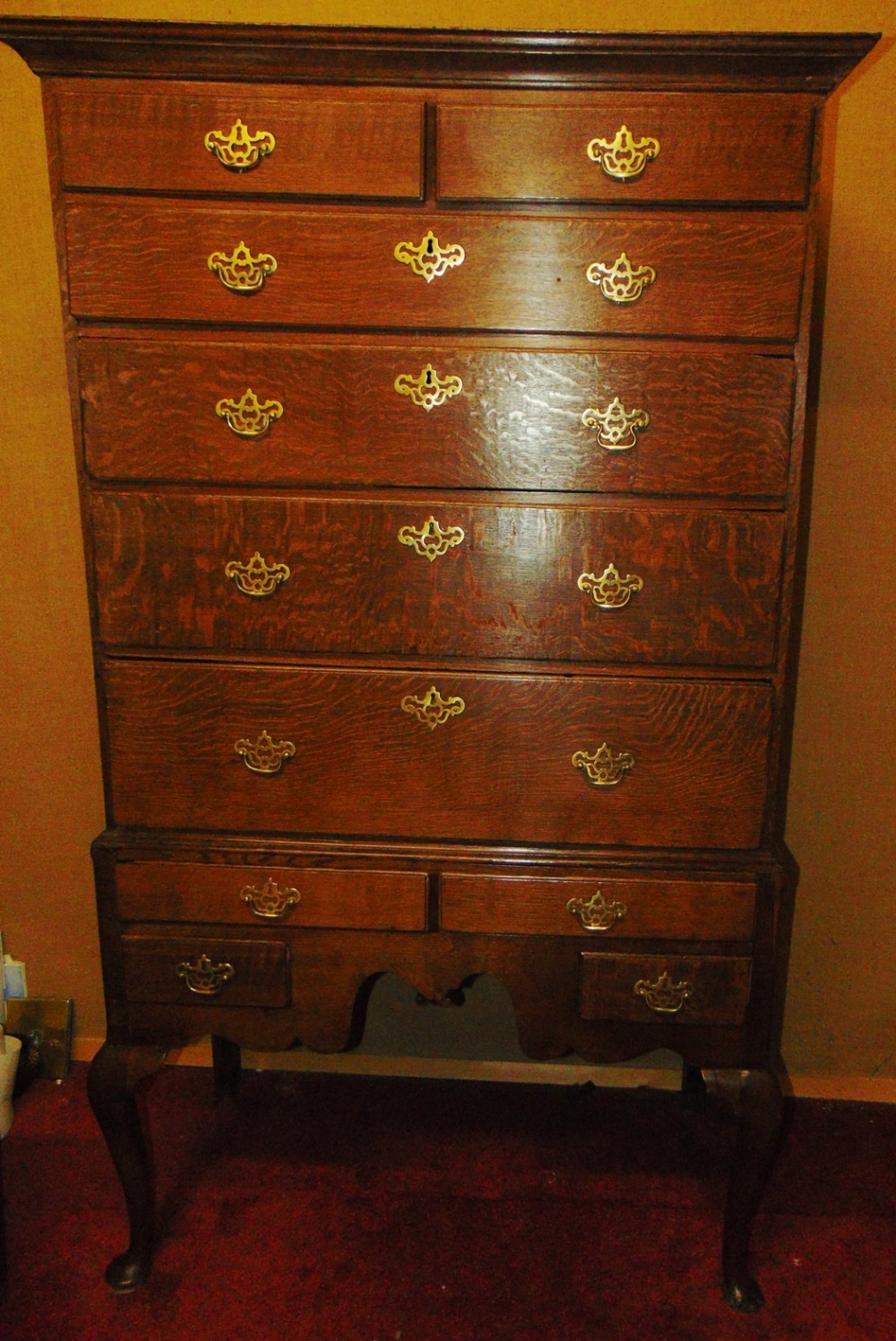 George II oak chest on stand Circa 1740