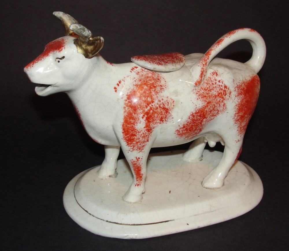 Victorian Staffordshire cow creamer, Circa 1860