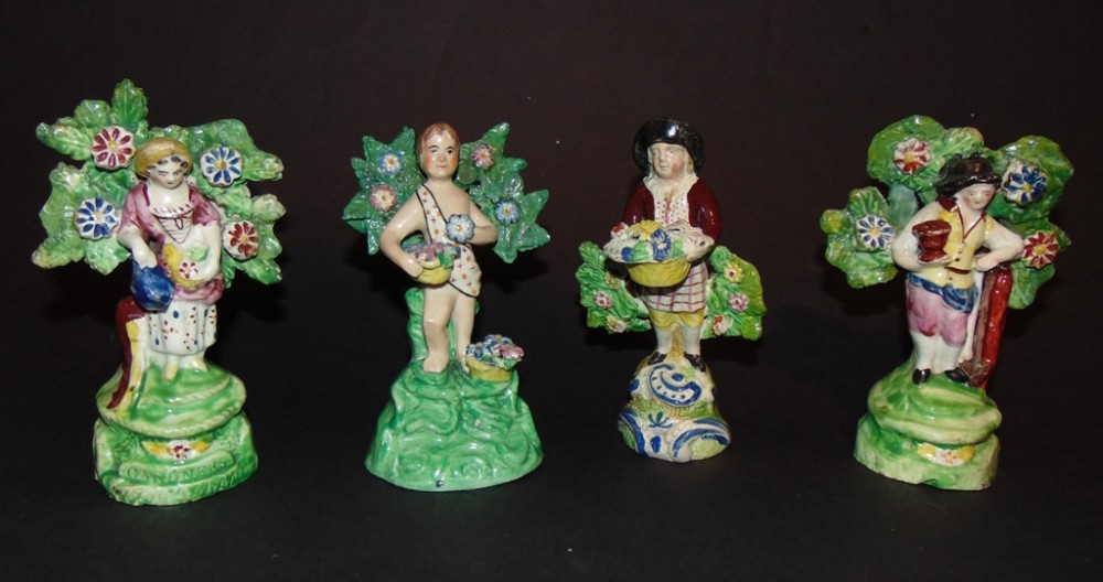 4 Georgian Staffordshire Walton figures Circa 1820