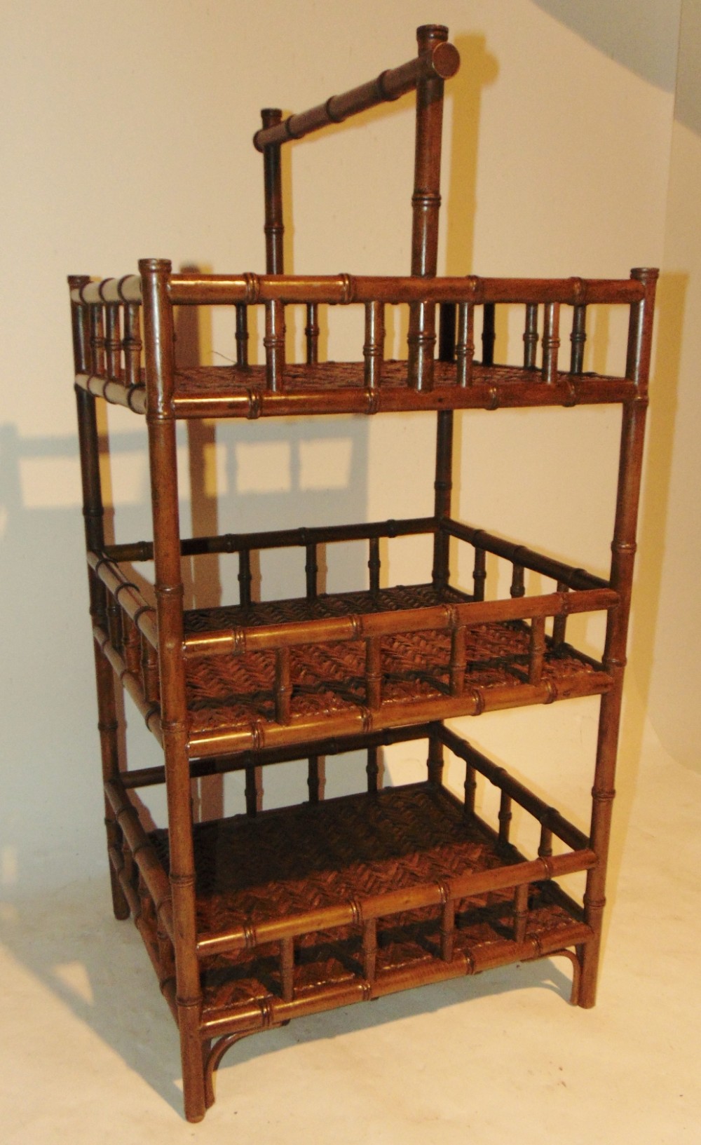 Edwardian bamboo whatnot. Circa 1920